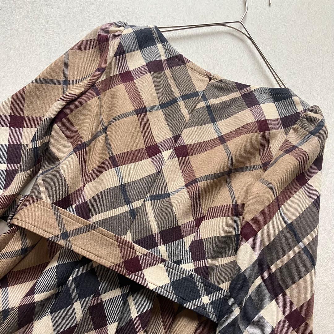 美品　バーバリーブルーレーベル　フレアワンピース　ノバチェック　36