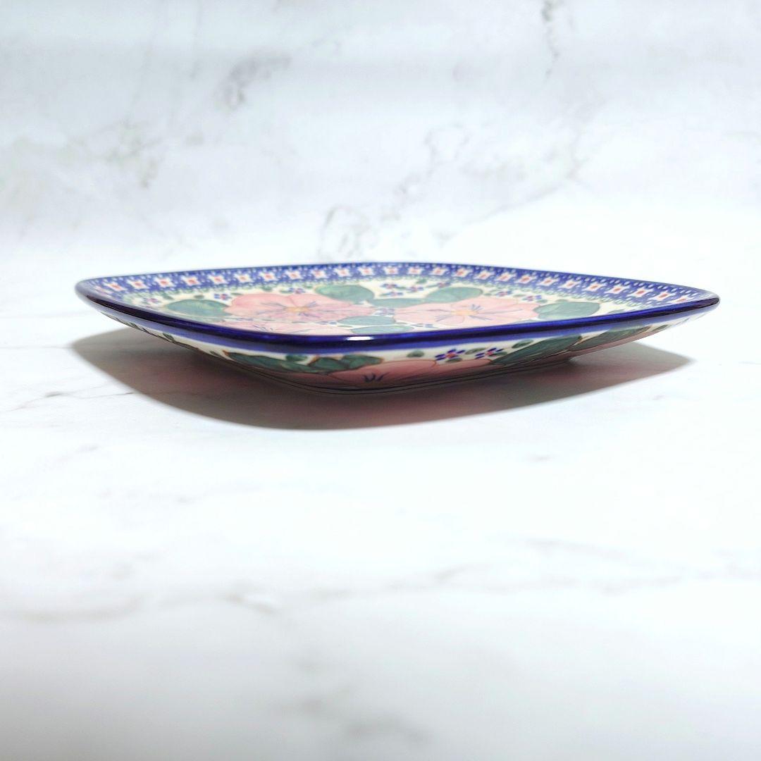 新品 ポーリッシュポタリー Milena社 Aデザイン スクエアプレート ピンク