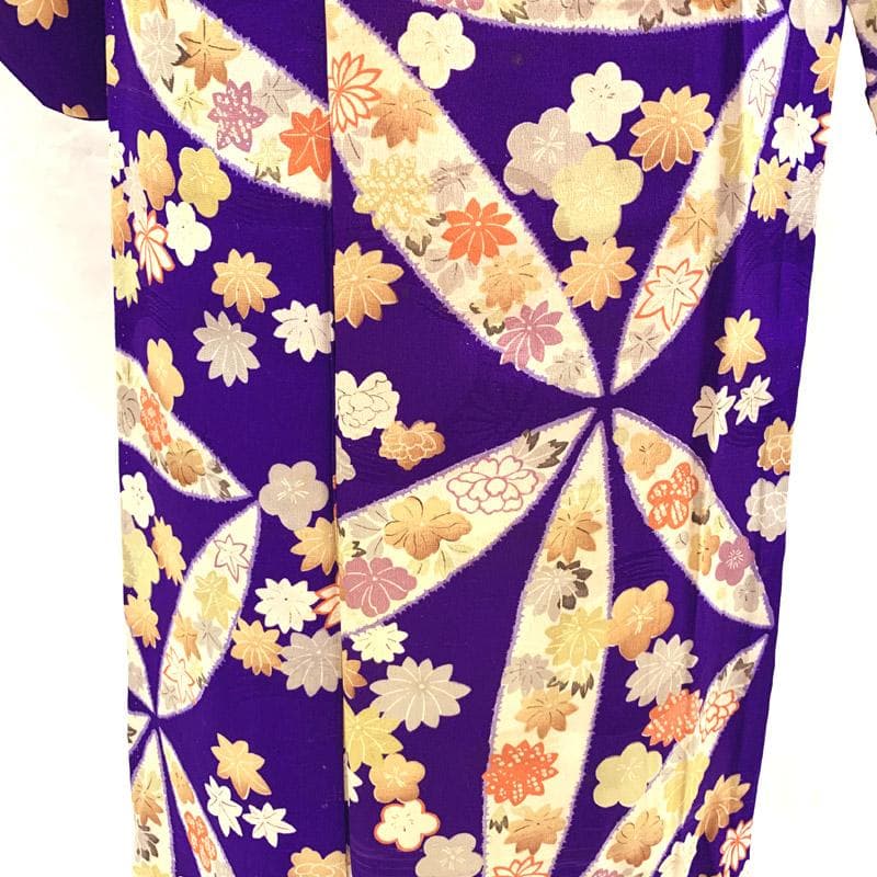 409aj73■十三参り 卒業式 アンティークジュニア着物＆袋帯■良好