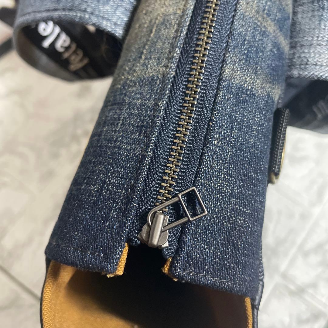 No.524 デニムリメイク　BIGサイズ　肩掛けトートバッグ　インディアン