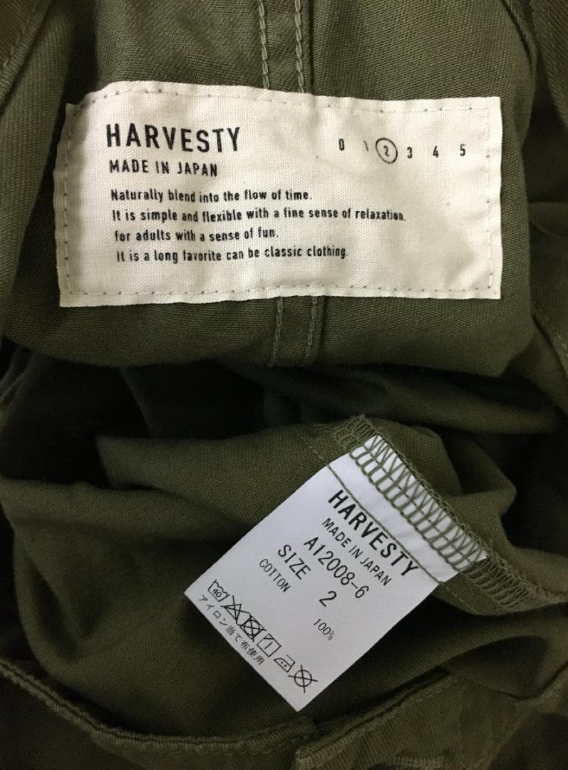 ハーベスティ メンズ チノ クロス オーバーオール サイズ2