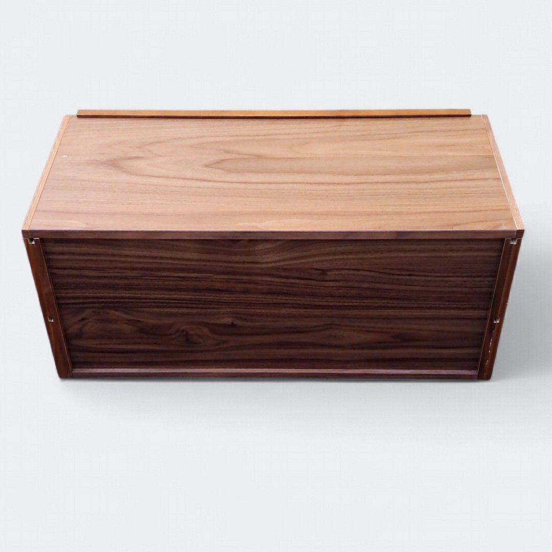 廃盤 希少 無印良品 ユニットシェルフ用 ボックス フラップ扉 ウォールナット