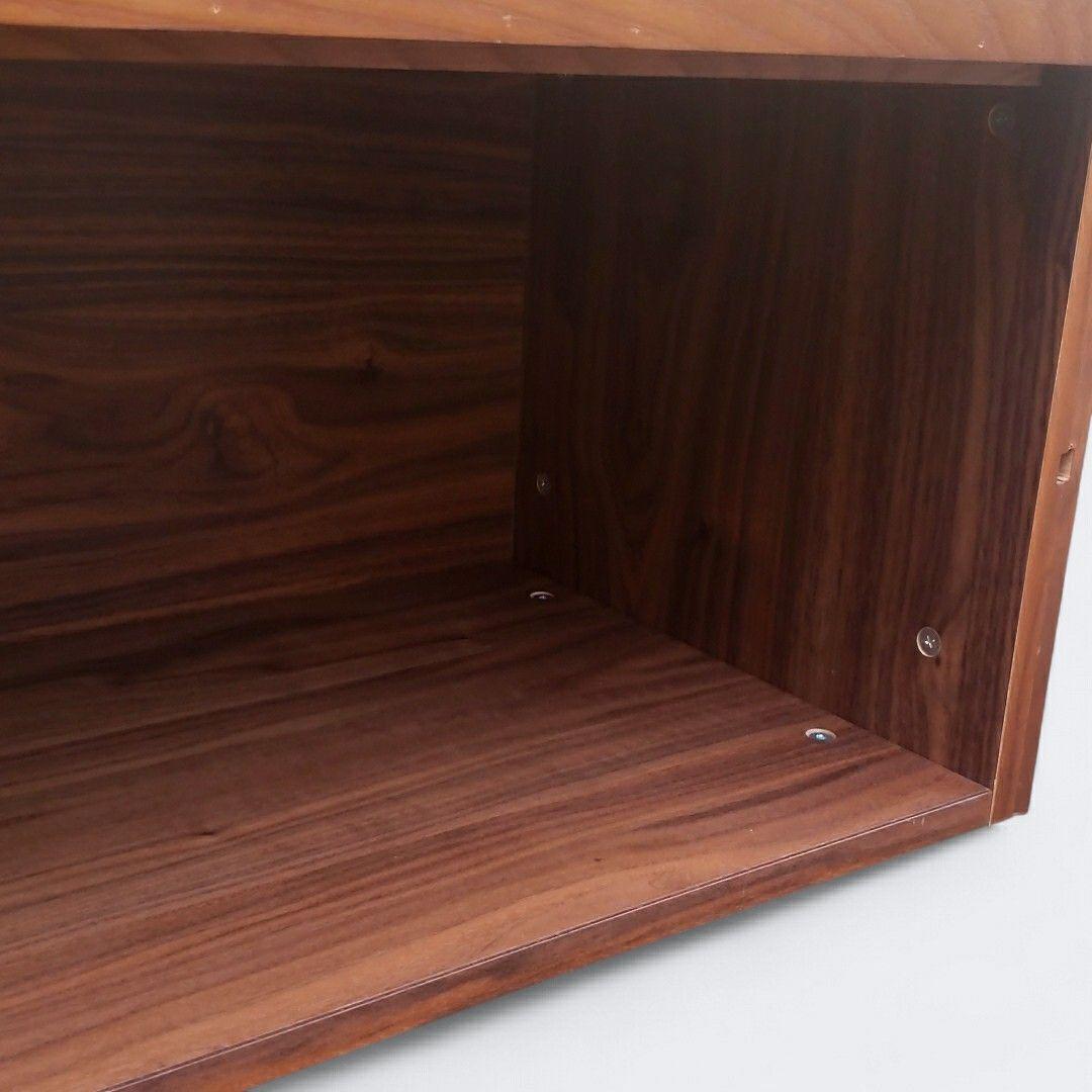 廃盤 希少 無印良品 ユニットシェルフ用 ボックス フラップ扉 ウォールナット