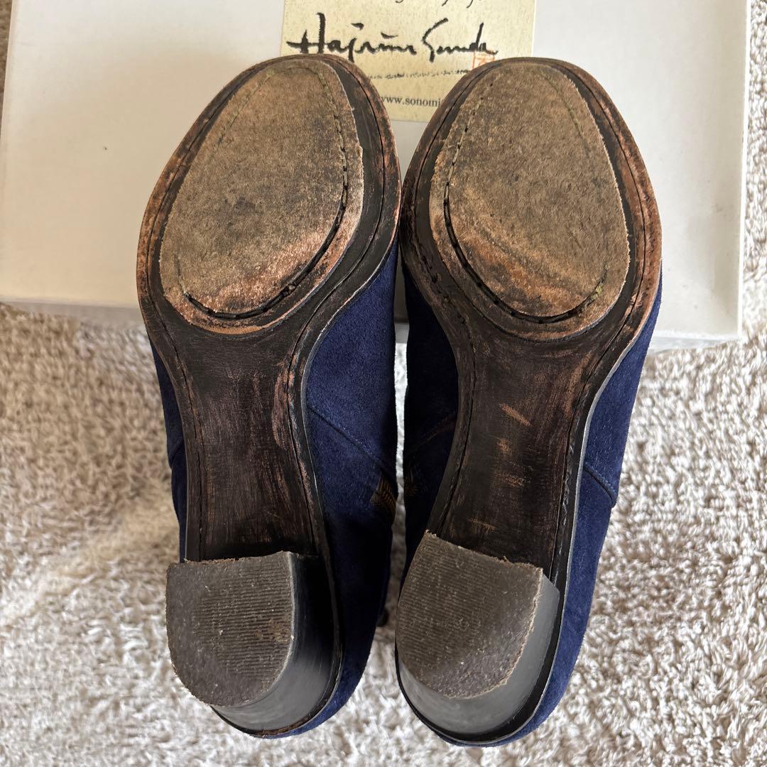 【1/31まで】そのみつ　スエードブーツ　ネイビー　サイズ25.5ぐらい
