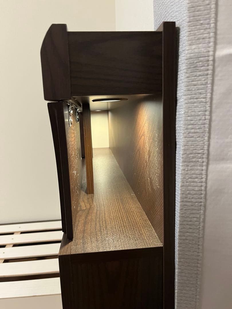 【ニトリ】ダークブラウン シングルベッド 引き出し収納付き