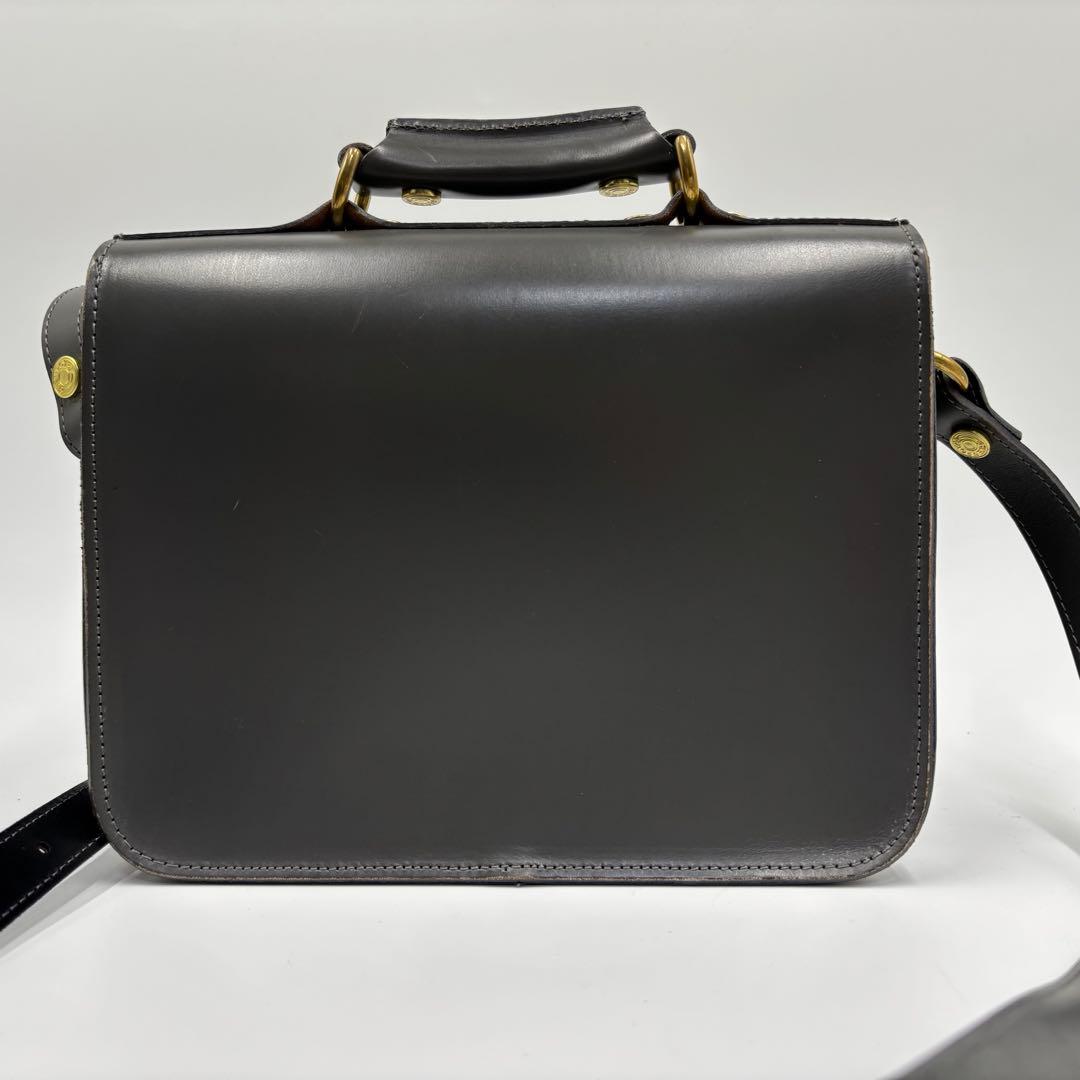 【極美品】GLEN グレンロイヤル ショルダーバッグ グレー レザー