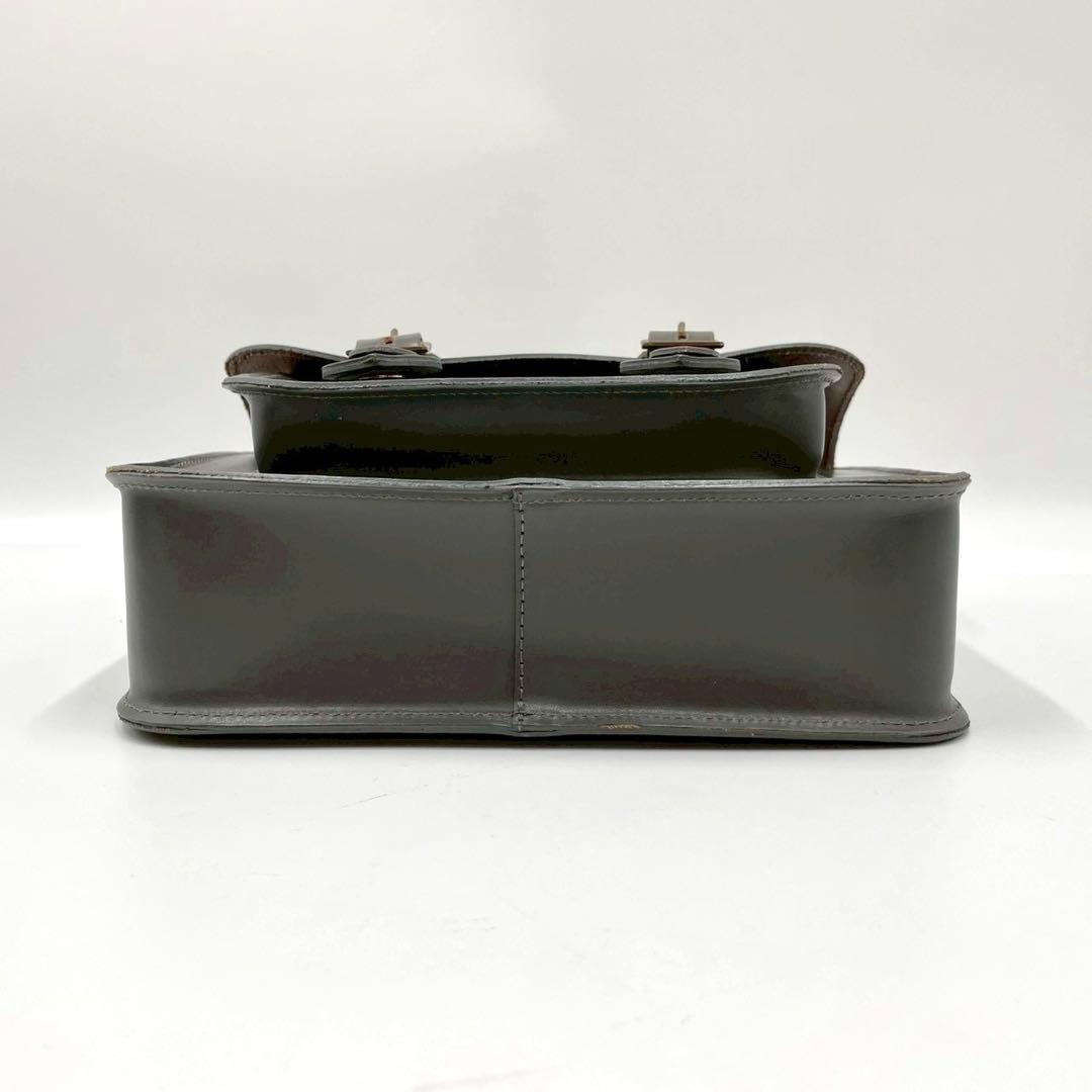 【極美品】GLEN グレンロイヤル ショルダーバッグ グレー レザー