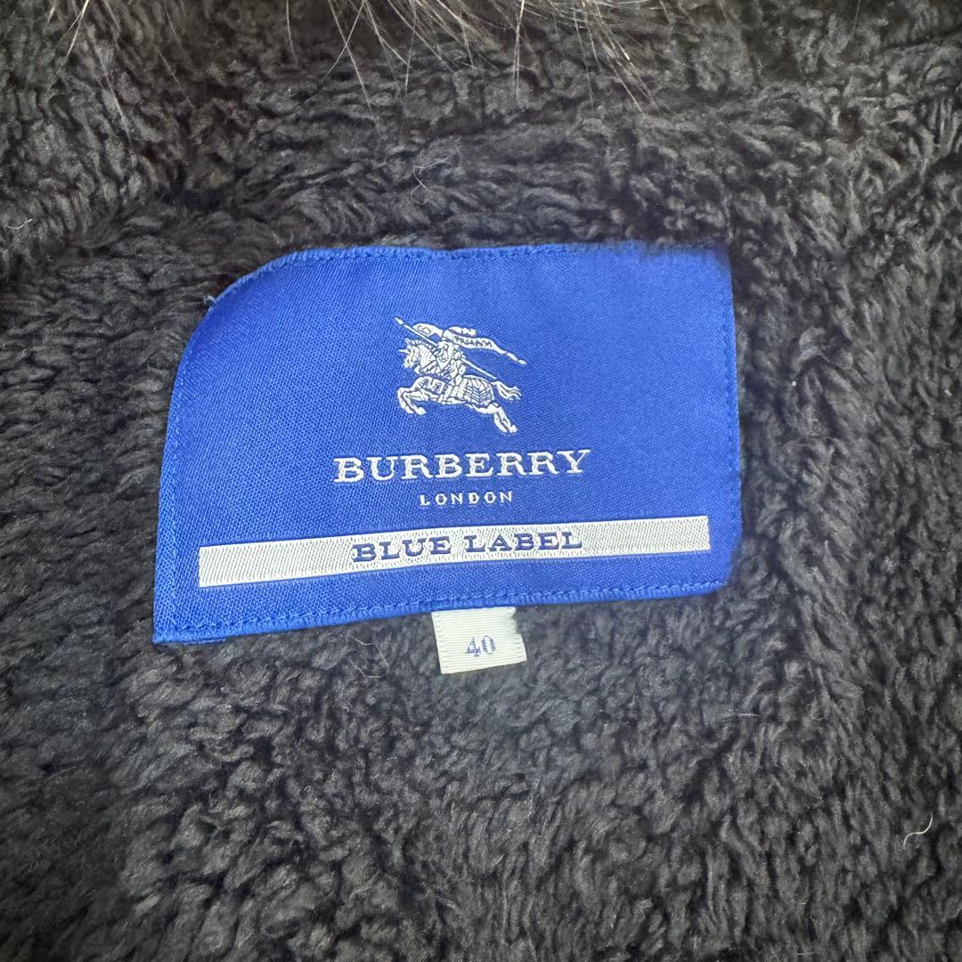 バーバリーブルーレーベル　ボアライナー付き　ファー　モッズコート　40 L 黒