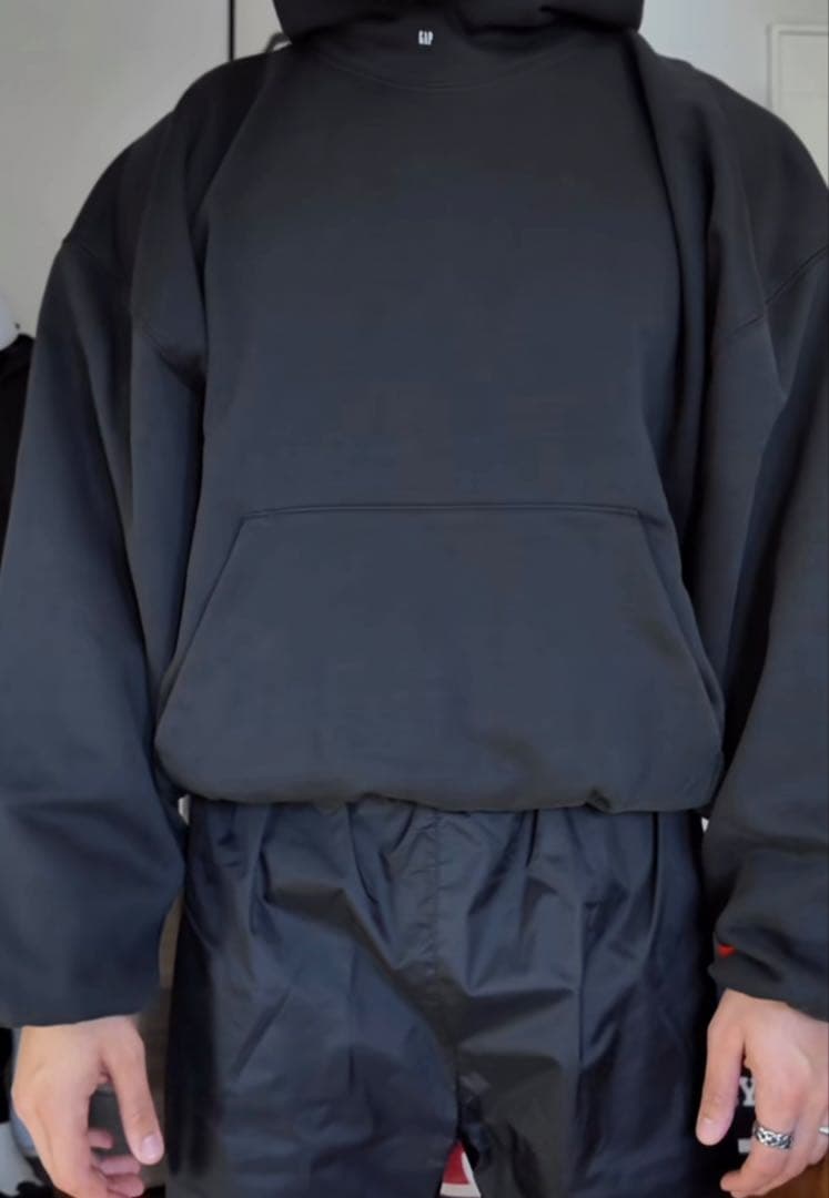 YEEZY×GAP×BALENCIAGA logo hoodie black