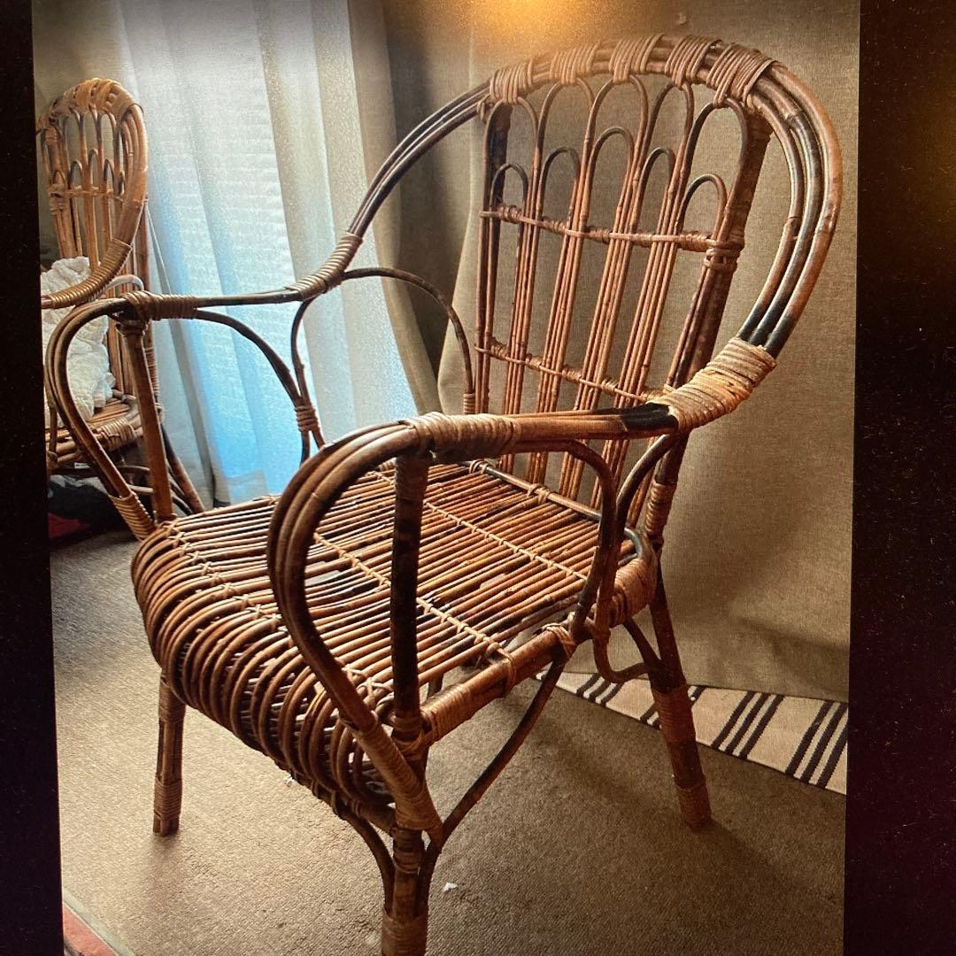 ヴィンテージ ラタン アームチェア2/2個目