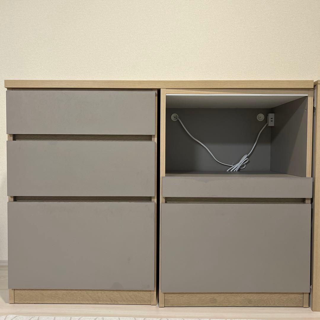 【送料込】Atom カップボード　キッチンボード＋ゴミ箱セット