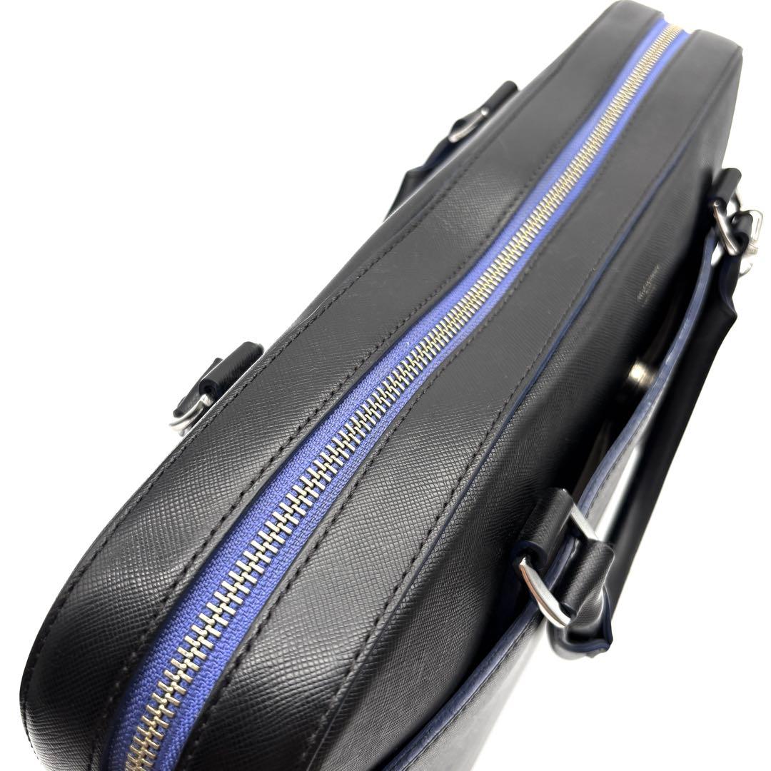 美品 ペッレモルビダ 2way キャピターノ 靴べら付 ビジネスバッグ ロゴ 黒