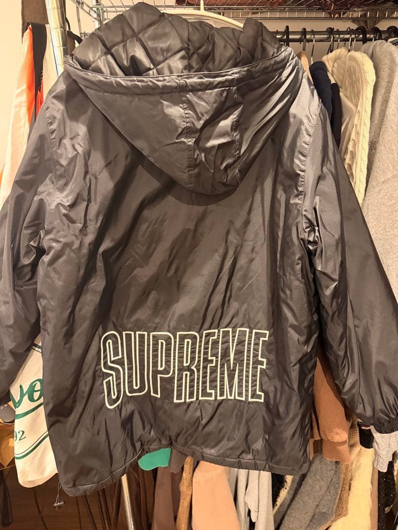 Champion × Supreme ナイロンジャケット M ブラック