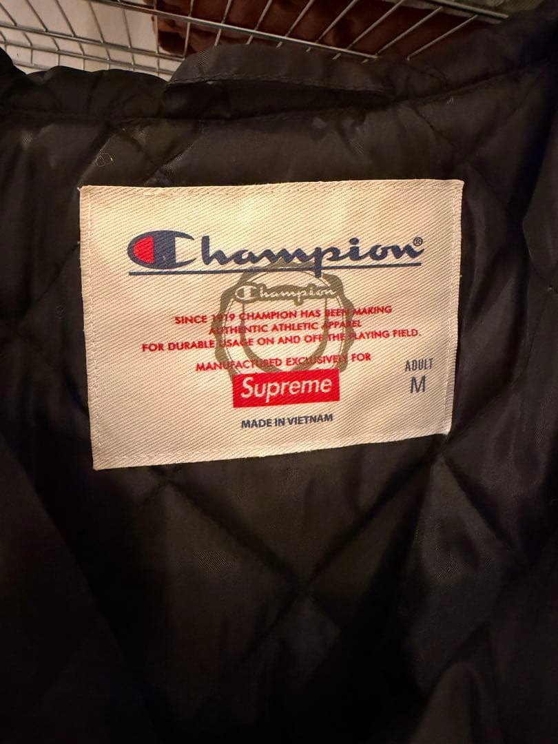 Champion × Supreme ナイロンジャケット M ブラック