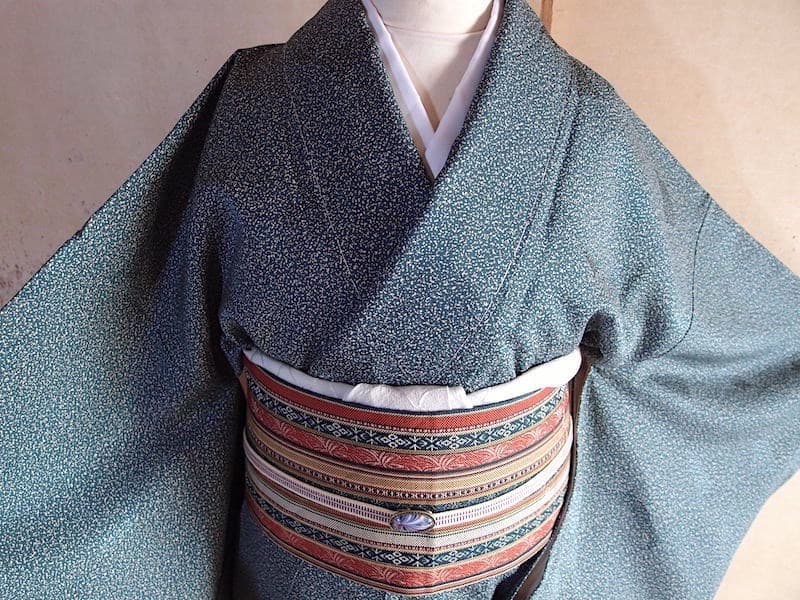 専用　未使用　織りの八寸名古屋帯（縞に抽象唐草文）正絹美品