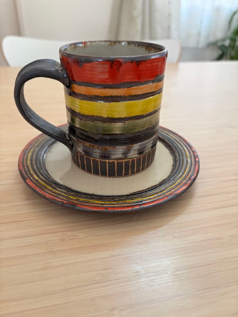 アカマシバル製陶所 虹架かる ４寸マカイ カップ&ソーサー 3点セット 新品