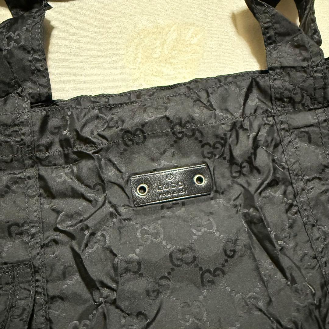 GUCCI ブラック エコバッグ 犬型ポーチ付きクマ