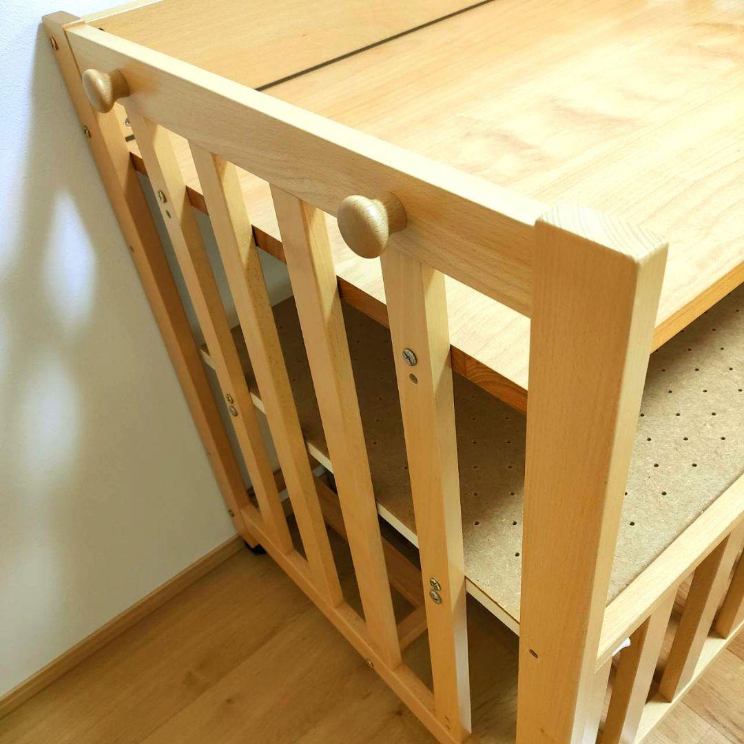 木製ミニベビーベッド キャスター付き　石崎家具