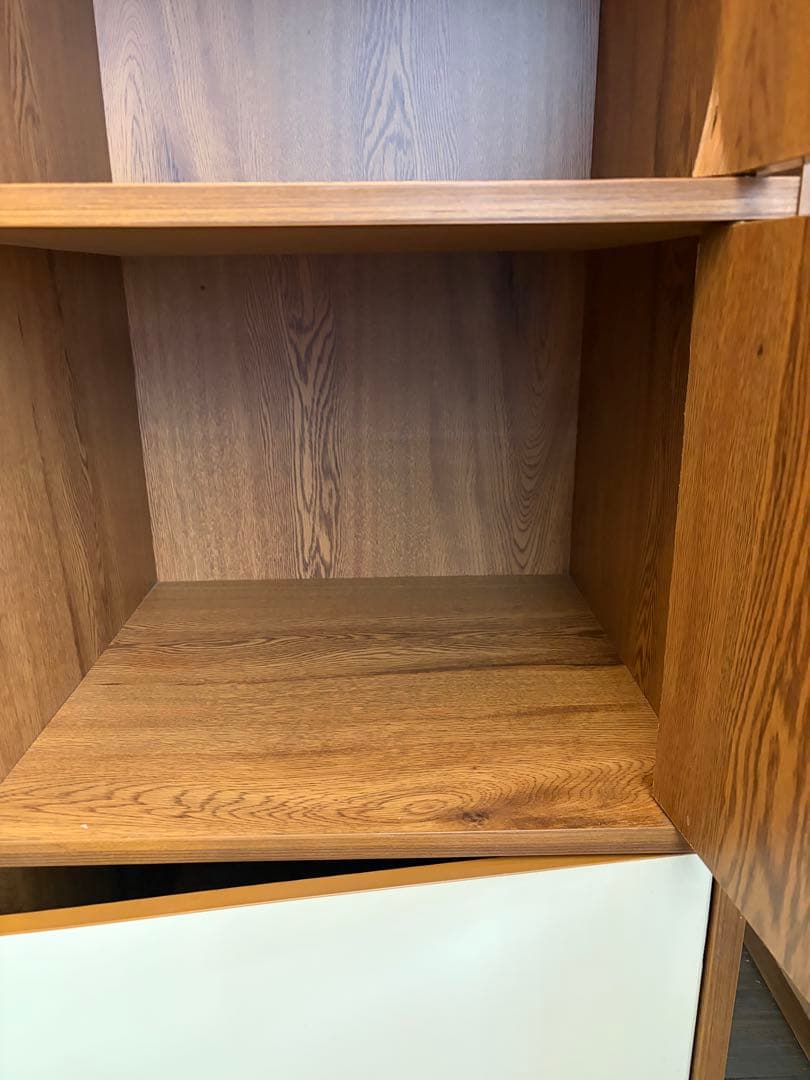 昭和レトロ キャビネット スリムチェスト 古家具　5段収納棚　ヴィンテージ家具