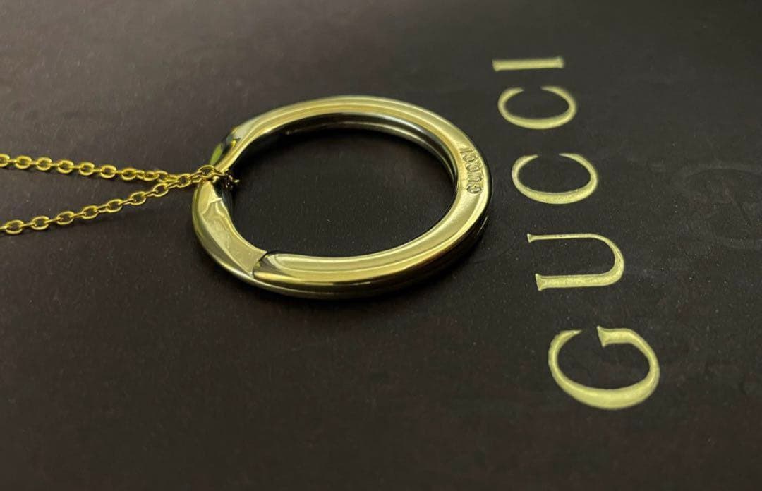 ★極美品　グッチ GUCCI リングチャームネックレス ゴールド【確実正規品】