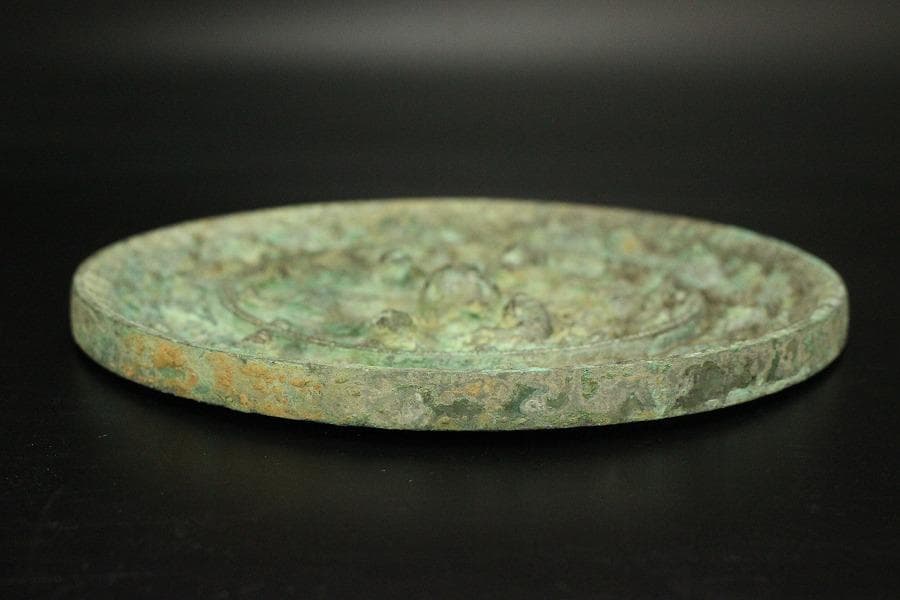 銅鏡 コレクター蔵品 φ16cm 古美術 古鏡(AZ997)