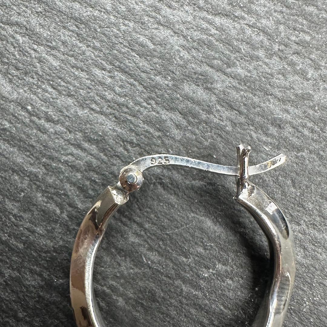 シルバー925 silver 歪みフープピアス/軽研磨仕上げ