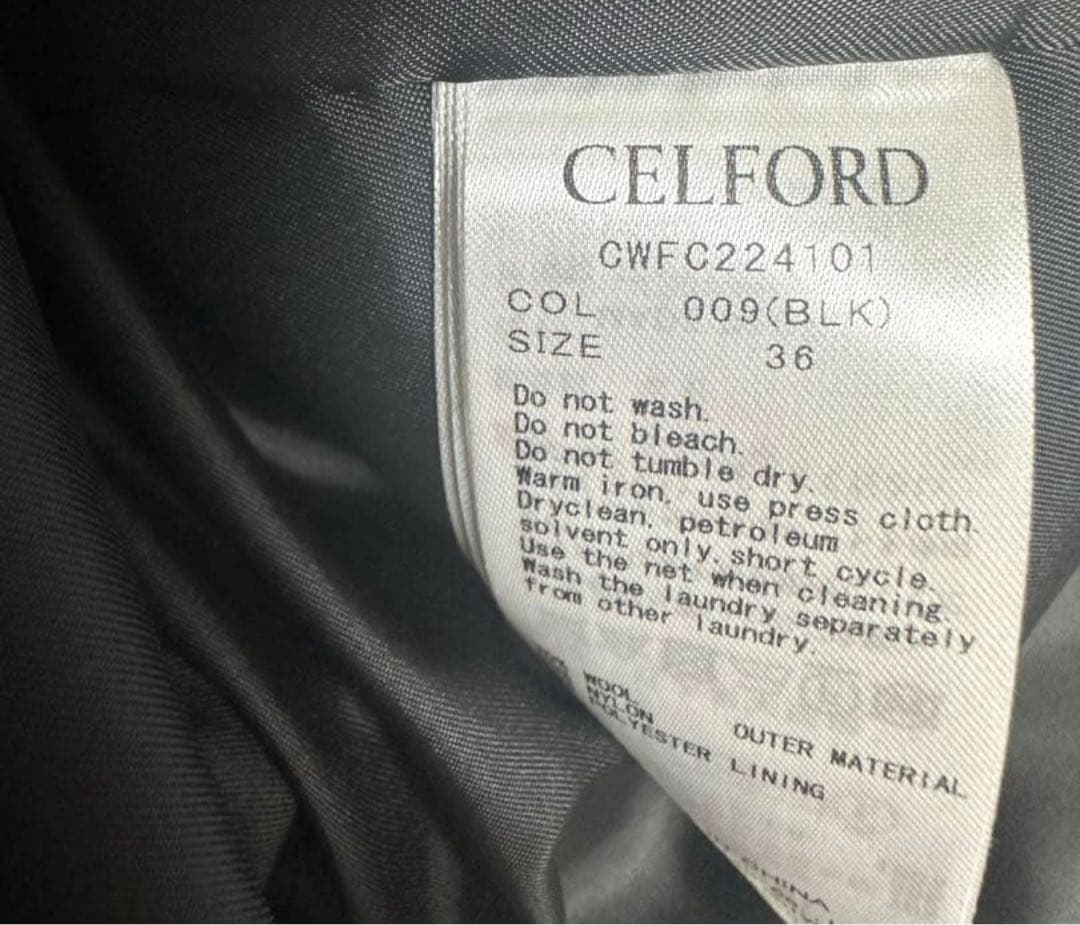 CELFORD（セルフォード） ケープコート　ミドルコート　ブラック