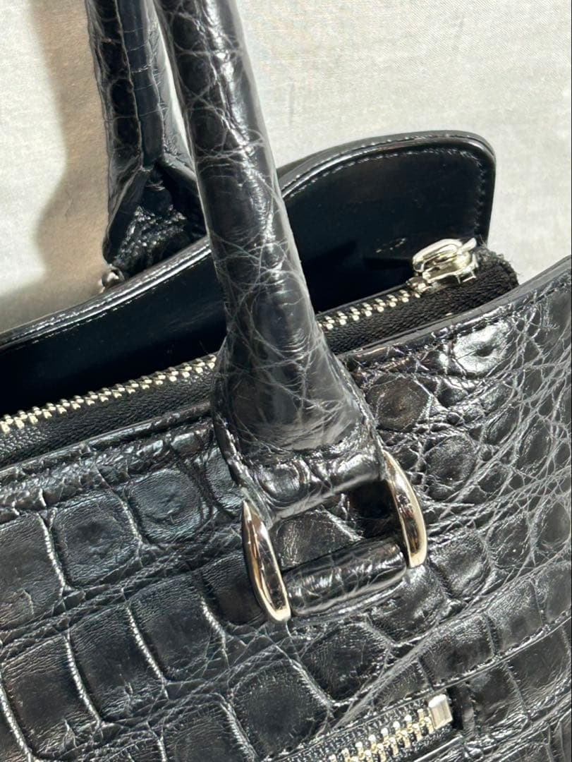 極美品 クロコダイル CROCODILE JRA バッグ マットクロコ ワニ革