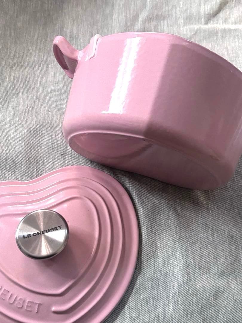 ル・クルーゼ　ココット・ダムール　シルバーつまみ　ピンク