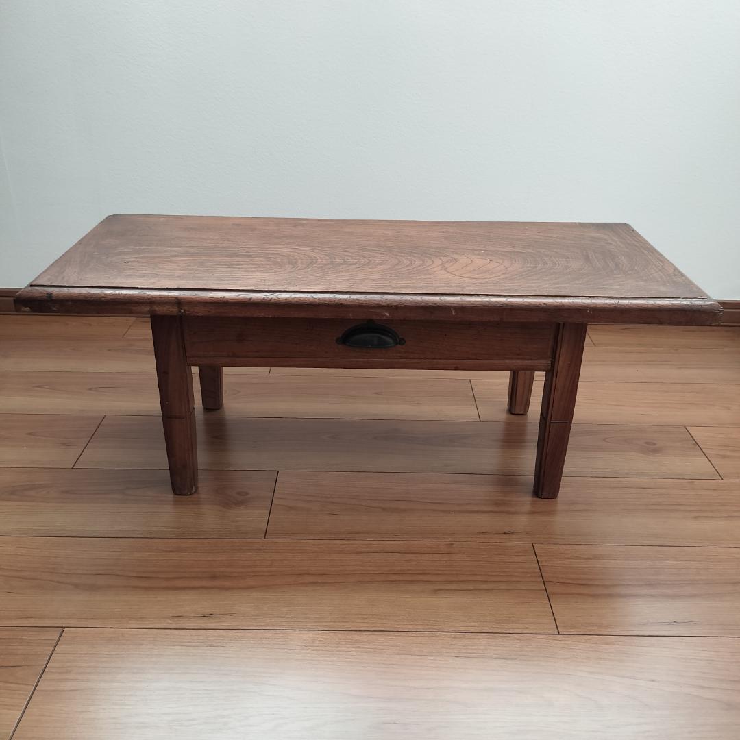 昭和レトロ　アンティーク古家具（木製文机）　引き出し付