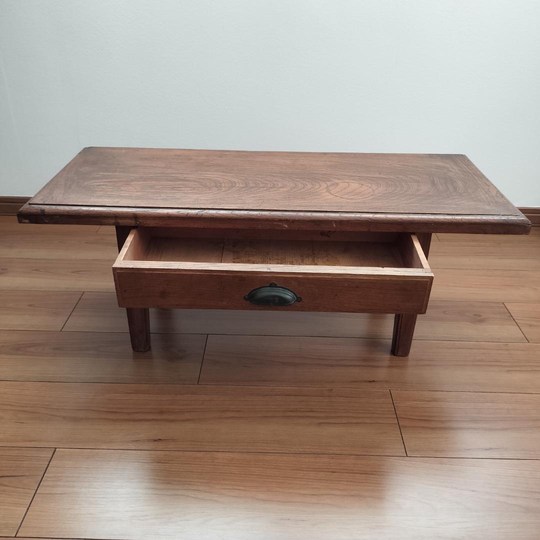 昭和レトロ　アンティーク古家具（木製文机）　引き出し付