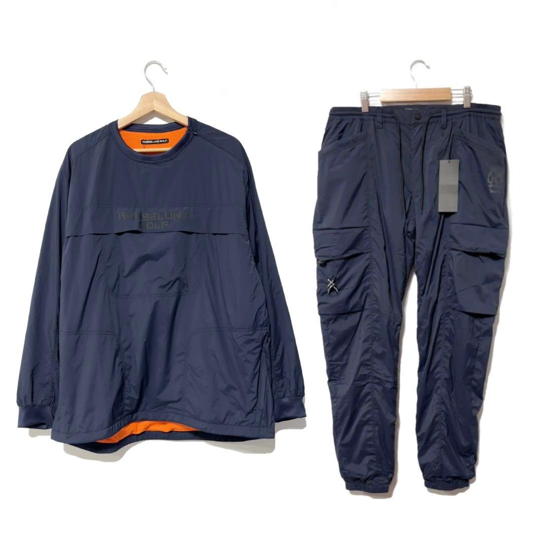 新品 ラッセルノ ゴルフ コンバットポケット ナイロン セットアップ 2XL 紺