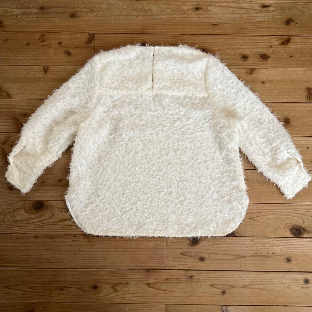 シンメ　SINME シャギーブラウス　白