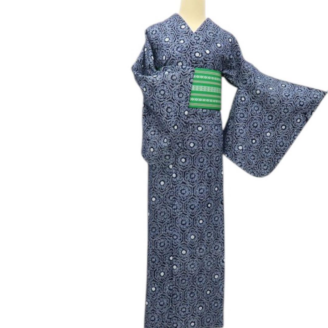 美品 有松鳴海絞り 菊 トールサイズ 高級浴衣 着物 A3501