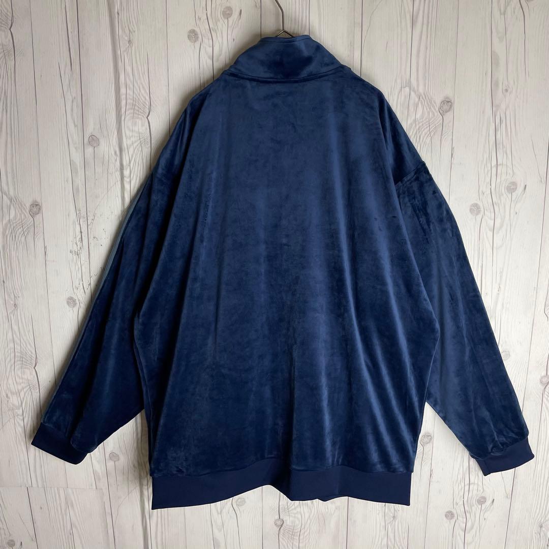 adidas アディダス Y2K ベロア トラックトップ 3XL ネイビー