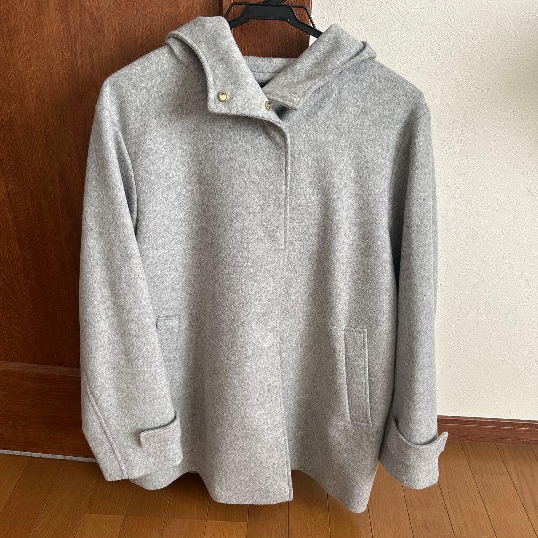 23区　ウールカシミヤビーバーフード付きショートコート