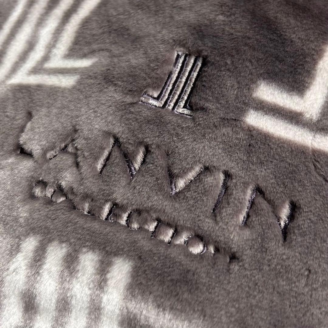 未使用✳︎ランバンコレクション/アクリル毛布/総柄/ラフィネ/グレー/東京西川