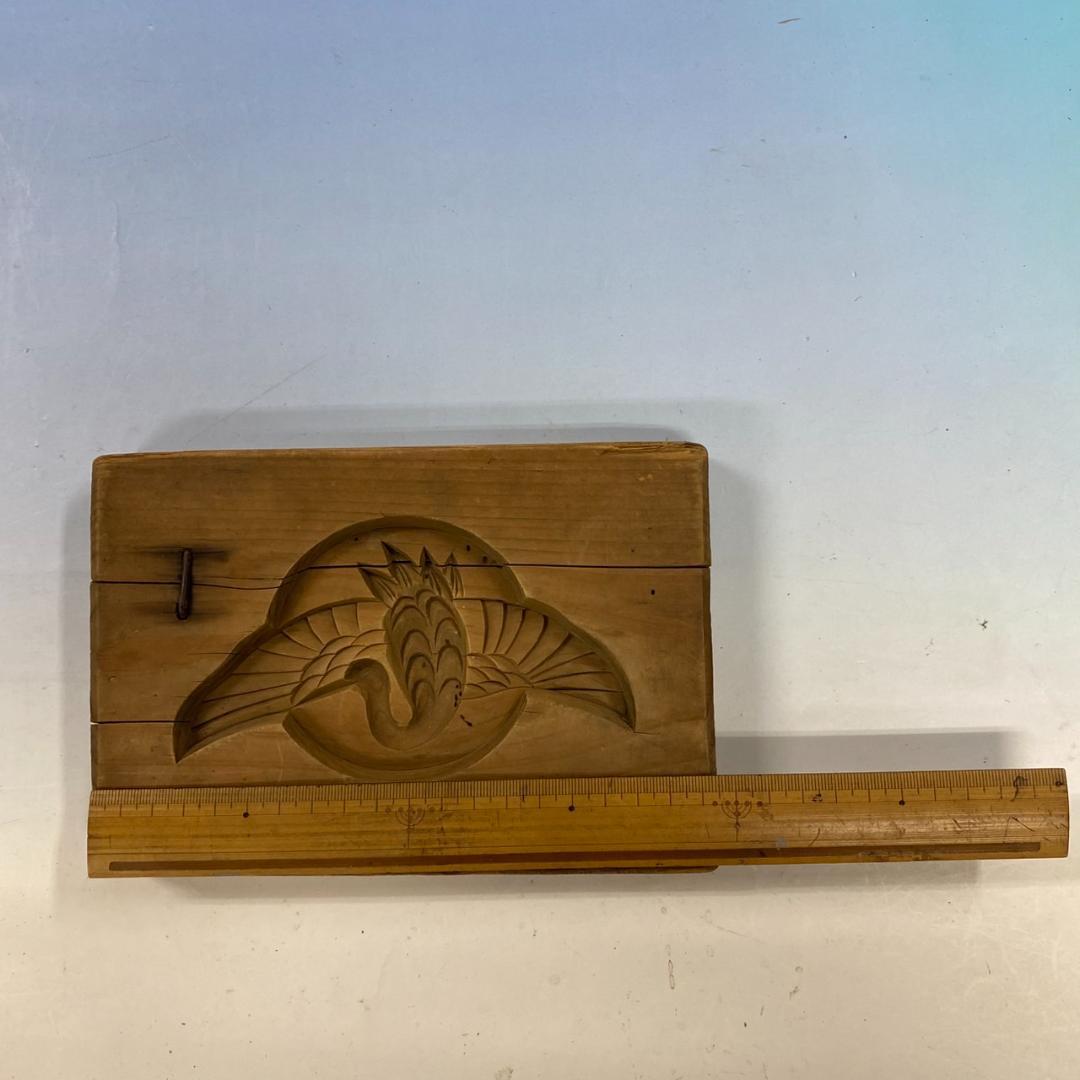 明治～昭和初期製作の和菓子木型　「鶴」「たけのこ」「熨斗」3種セット