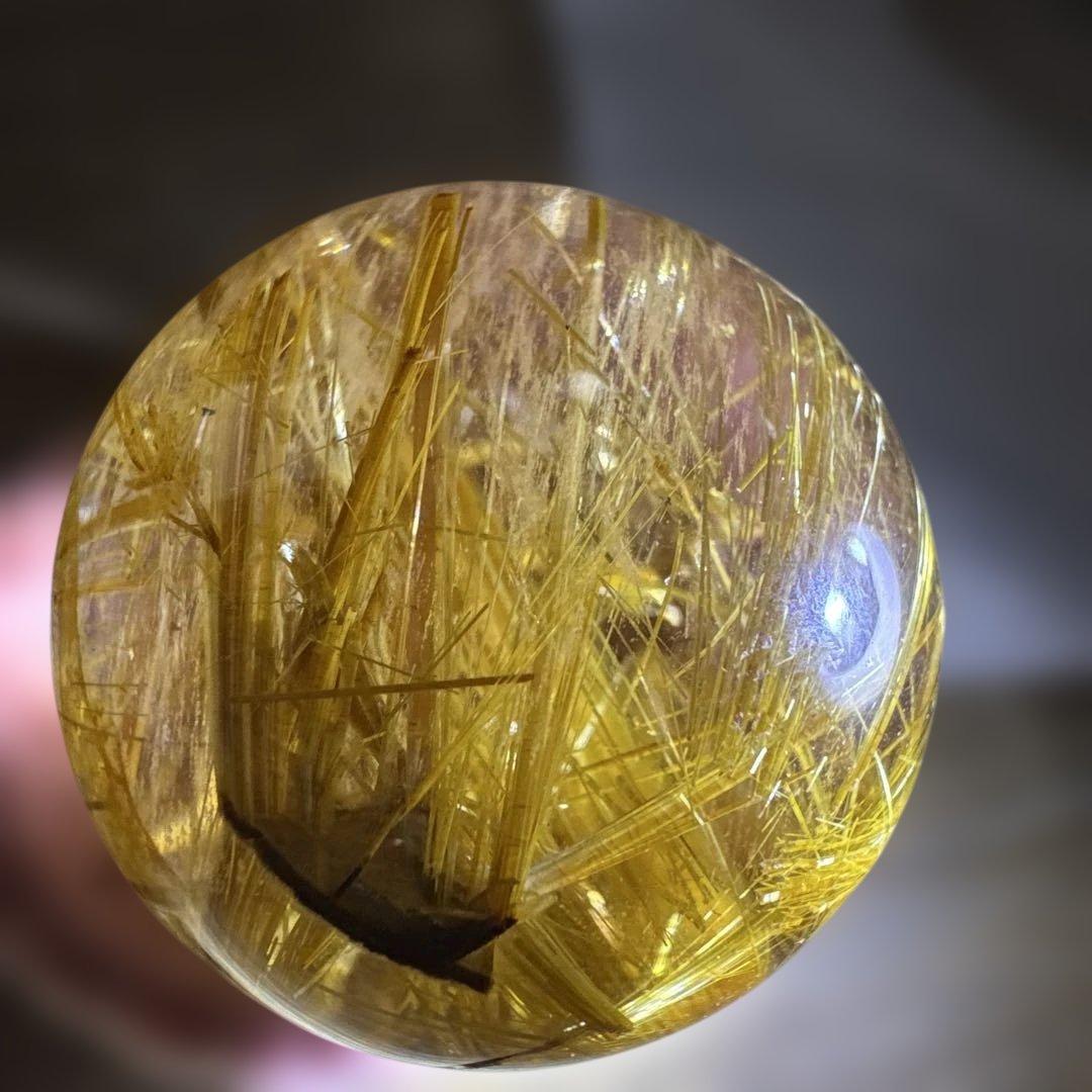 【極上品】ゴールドルチルスフィア　丸玉　クリア