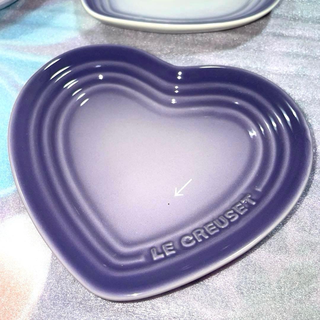 ル・クルーゼ　海外　ハートプレート　パウダーパープル　ブルーベルパープル　新品