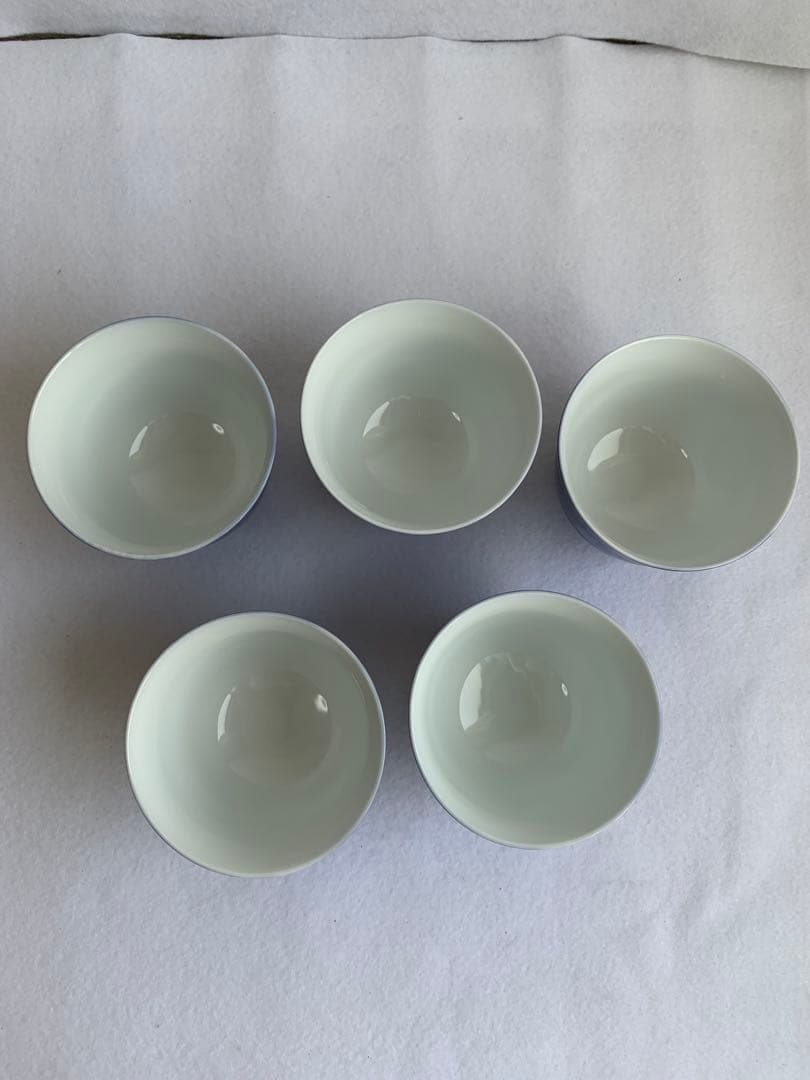 宮内庁御用達 深川製磁 富士型急須茶器「泉」 瑠璃色 湯呑5客セット 有田焼