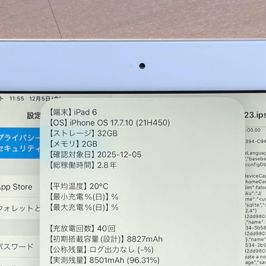 iPad 第6世代　A1893　Wi-Fiモデル　シルバー　32GB 美品　#7