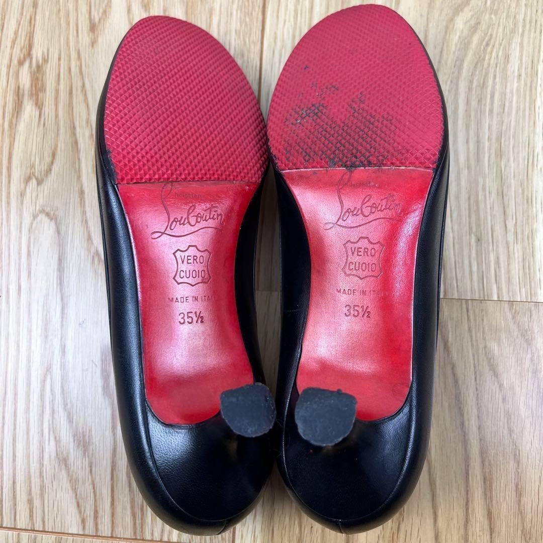 クリスチャンルブタン マルシアヴァラ レザー リボン付 パンプス 35.5 黒