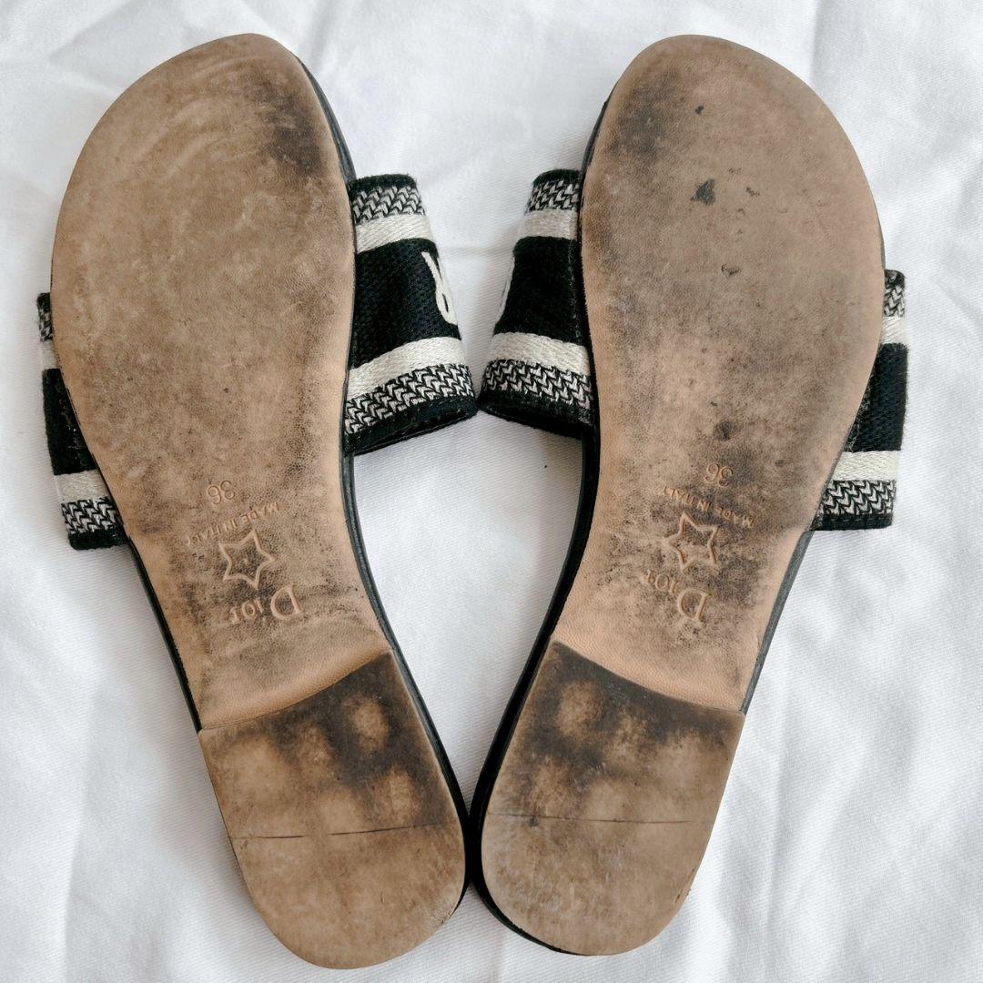 現行モデル✨DIOR サンダル Dwayスライド ロゴ 刺繡 エンブロイダリー