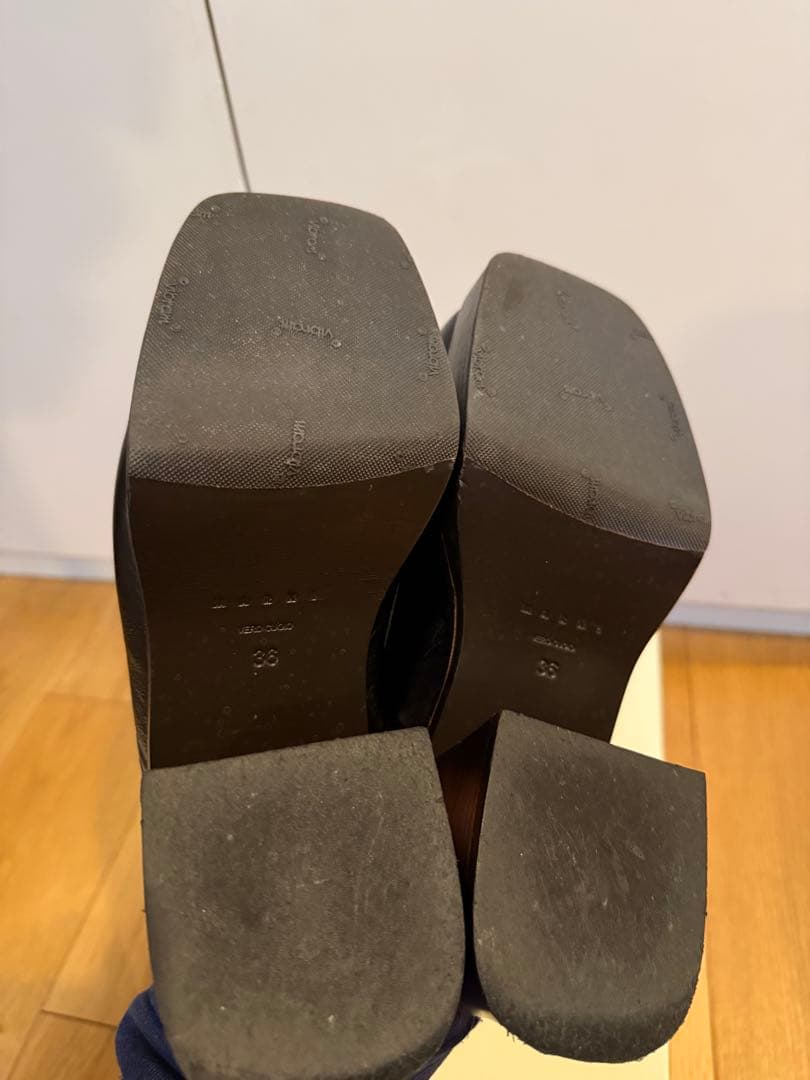 SALE❗️MARNI Black leather heeled mule 36