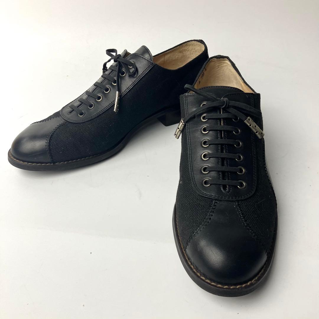 【良品】ジャンポールゴルチエ　オックスフォード　レースアップシューズ　黒　23