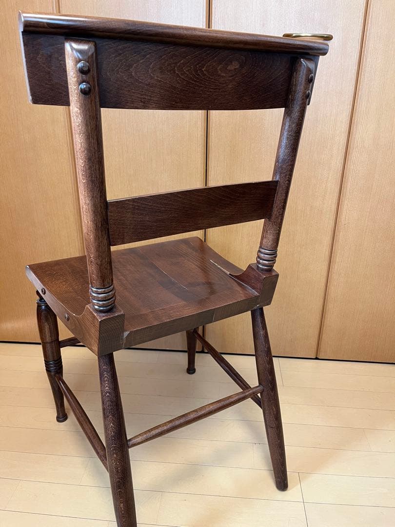 木製シンプルチェア ダークブラウン アンティーク