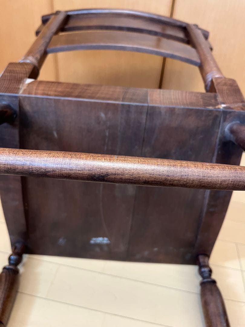 木製シンプルチェア ダークブラウン アンティーク