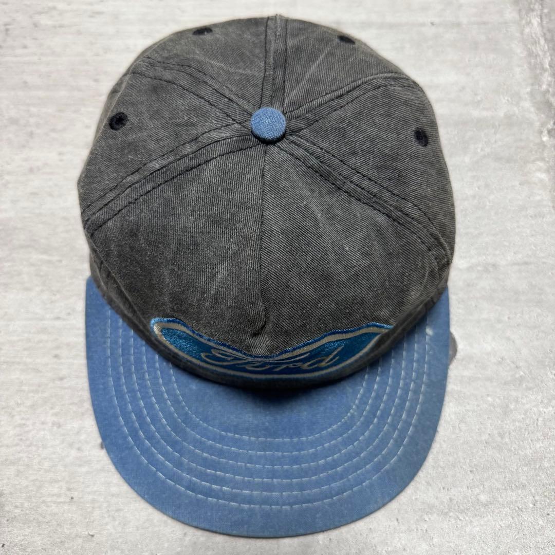 90s USA製 Ford キャップ フェード ブラック モーター 企業 刺繍