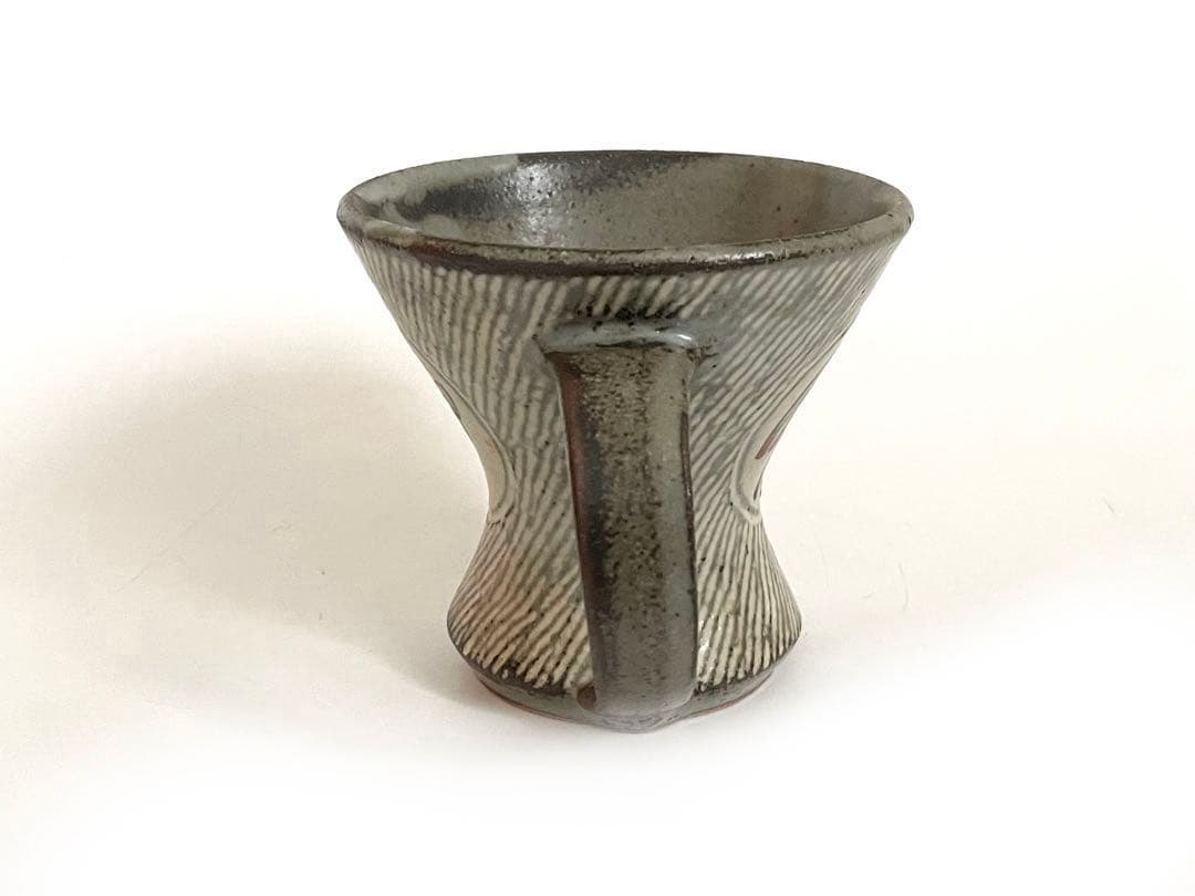 陶芸家　人間国宝　島岡達三　象嵌赤絵　ジョッキ　ビアマグ　マグカップ　共箱